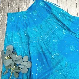 Soft Surroundings Paisley Sequin Peasant Skirt